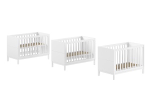 Set Mobilier Cameră Copii EVA: Pătuț 60x120 cm, Comodă cu 3 Sertare și Masă de Înfășat, Alb – Vipack - Img 7