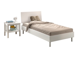 Set Mobilier Camera Copii Forrest Beech, Pat 90x200 cm și Noptieră, din Lemn de Fag Lăcuit Alb – Vipack - Img 4