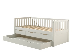 Set Pat Cabină Fritz 90x200 cm cu Sertare, pentru Copii, Alb – Vipack - Img 5