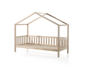 Set Pat Căsuță, cu Protecție și Perdea Fluturi, Natur, 90 x 200 cm, Pin Masiv – Dallas – Vipack - Img 4