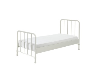 Set Pat Metalic și Noptieră, Alb, 90 x 200 cm (Metal) – BRONXX – Vipack - Img 5