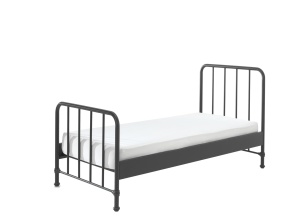 Set Pat Metalic și Noptieră, Negru, 90 x 200 cm (Metal) – BRONXX – Vipack - Img 6