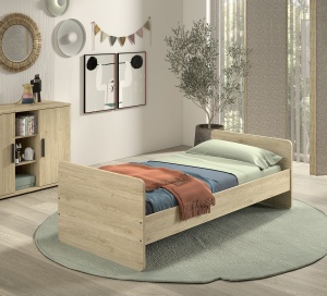 Set SAM este format dintr-un Pat copii convertibil (60 x 120 cm + 90 x 200 cm) și o comodă cu 3 sertare și un schimbător. - Img 11