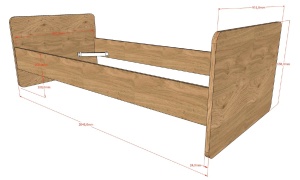 Set SAM este format dintr-un Pat copii convertibil (60 x 120 cm + 90 x 200 cm) și o comodă cu 3 sertare și un schimbător. - Img 15