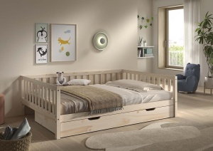 This DALLAS combination in natural consists of a cabin bed (140 x 200 cm) and bed drawer. - Img 2