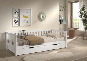 This DALLAS combination in white consists of a cabin bed (90 x 200 cm) and bed drawer. - Img 2