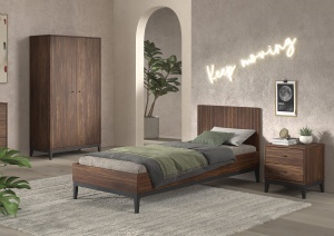 This ILYAS combination consists of a bed (90 x 200 cm), nightstand and 2-door wardrobe. - Img 2