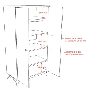 This ILYAS combination consists of a bed (90 x 200 cm), nightstand and 2-door wardrobe. - Img 12