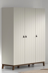 This SEZANE combination in clay consists of a bed (90 x 200 cm), a bedside table, a 3-door wardrobe and a dresser with 3 drawers. - Img 8