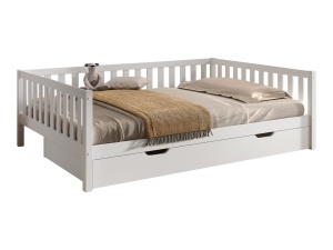 [VIPACK] Pat Dallas | Lemn masiv de pin Scandinav | Alb | Design Montessori Conversibil 140x200 cm - Img 2