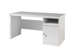 Birou pentru copii Robin alb din MDF și pin masiv cu dulap reversibil – Vipack - Img 2