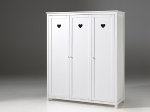 Dulap AMORI cu 3 Uși, Alb, Stil Romantic – Vipack - Img 1