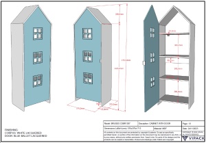 Dulap pentru Copii Căsuță, Albastru, (MDF) – CASAMI – Vipack - Img 3