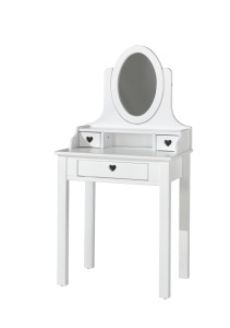 Măsuță de Toaletă AMORI pentru Copii, Alb (Pin Masiv și MDF), Design Romantic – Vipack - Img 2