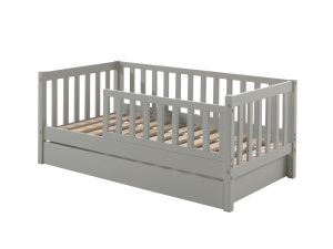 Pat Toddler gri pentru copii mici, 70 x 140 cm, cu sertar de depozitare – Vipack - Img 2