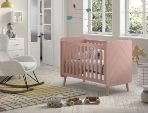 Pătuț Bebeluși, 60x120 cm, Roz (MDF) – Billy – Vipack