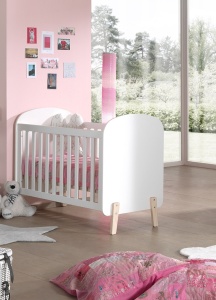 Pătuț Bebelusi Kiddy 60x120 cm, cu 3 Niveluri de Reglare, Alb – Vipack - Img 2