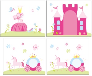 Perdea de joacă cu tema PRINCESS pentru pat semi-supraetajat pentru copii PINO, roz – Vipack - Img 2