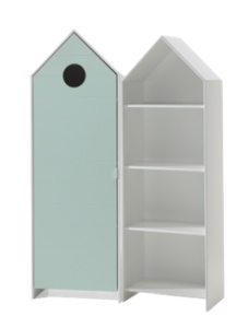 Set 2 Dulapuri pentru Copii Căsuță, Verde Mentă și Alb, (MDF) – CASAMI – Vipack - Img 2