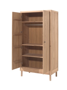 Set Complet Mobilier Cameră Bebelus Forrest Oak, din Lemn Masiv de Stejar, Natur: Pătuț (60x120 cm), Comodă cu 3 Sertare, Suport de Înfășat și Dulap cu 2 Uși – Vipack - Img 15