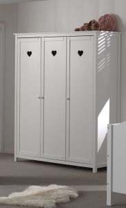 Set Complet Mobilier Cameră Copii AMORI, 5 Piese, Alb, Design Romantic – Vipack - Img 15