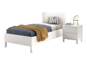 Set Mobilier Cameră Copii EVA: Pat 90x200 cm și Noptieră, Alb – Vipack - Img 4