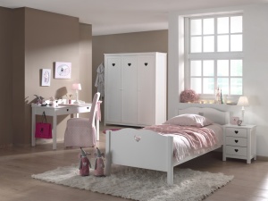 Set Mobilier Copii AMORI, 4 Piese, Alb, Stil Romantic – Vipack - Img 1