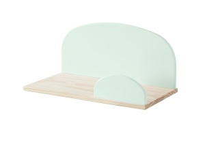 Set Mobilier Kiddy pentru Camera Copii – Pat 90x200 cm, Noptieră, Bară Siguranță & 2 Polițe Perete – Verde Mentă – Vipack - Img 11