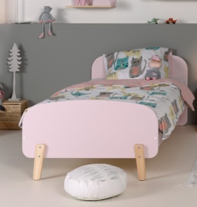 Set Mobilier Kiddy pentru Camera Copii – Pat 90x200 cm și Noptieră – Roz Pal – Vipack - Img 3