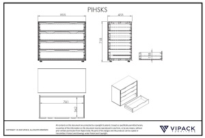 Set pat semi-supraetajat pentru copii SCOTT, alb, 90 x 200 cm, pin scandinav masiv, cu scară, birou glisant și comodă cu 3 sertare – Vipack - Img 8