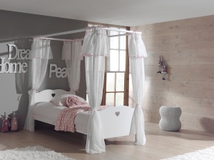 Set Textil Baldachin AMORI pentru Copii, Roz (100% Poliester), Design Romantic – Vipack - Img 1