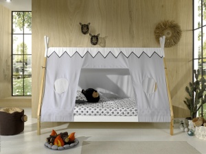 Set TIPI format în Pat copiiul înalt fără gard (90 x 200 cm) și setul textil asortat. - Img 2