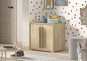 This SAM combination in oak consists of a bookcase, a 2-door chest of drawers and a 3-drawer chest of drawers. - Img 8