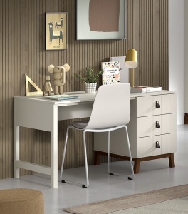 This SEZANE combination in clay consists of a bed (90 x 200 cm), a bedside table, a 2-door wardrobe and a desk. - Img 9