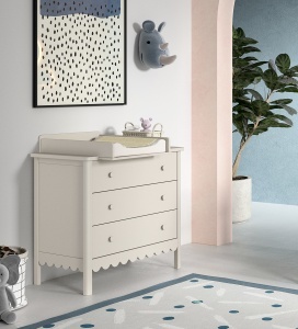 This SWINGO combination in clay consists of a chest of 3 drawers and matching changing top. - Img 2