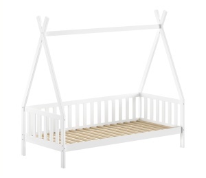 TIPI BED WITH FENCE 90 X 200 CM WHITE