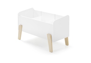 Cutie pentru Jucării Kiddy, cu 3 Compartimente și Picioare din Pin Masiv, Alb – Vipack - Img 2