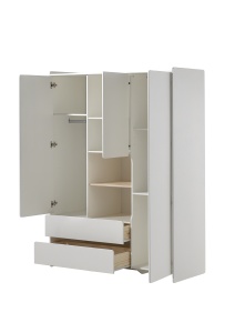 Dulap Kiddy cu 3 Uși și 2 Sertare, pentru Camera Copii, Alb – Vipack - Img 5