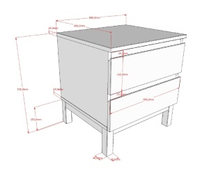 Noptieră EVA cu 2 Sertare, pentru Camera Copii, Alb – Vipack - Img 3