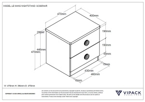 Noptieră pentru copii Monza roșie din MDF cu 2 sertare soft-close și mânere în formă de roți – Vipack - Img 3