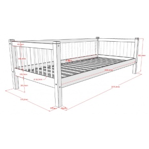 Pat Cabină Forrest Beech pentru Camera Copii, 90x200 cm, din Lemn Masiv de Fag, Alb – Vipack - Img 3
