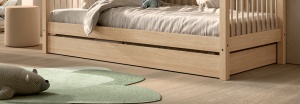 Pat Casă Forrest Beech 90x200 cm, pentru Camera Copii, din Lemn de Fag, cu Sertar și Set Textil – Vipack - Img 2