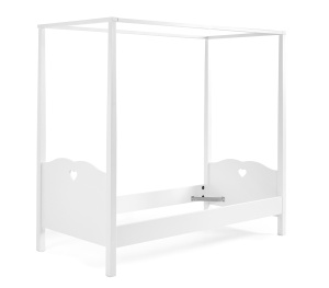 Pat cu Baldachin AMORI pentru Copii, 90x200 cm, Alb/Roz – Vipack - Img 4