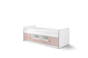 Pat cu Depozitare Integrată , Roz și Alb (PAL și MDF) Bonny – Vipack - Img 2
