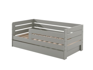 Pat pentru copii mici, 70 x 140 cm, gri – cu sertar de depozitare – Vipack - Img 2