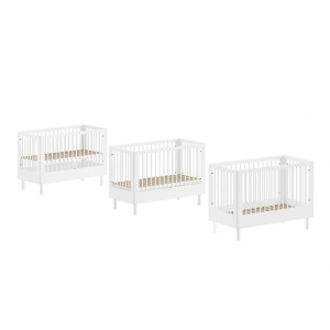 Pătuț Bebelus Forrest Beech, 60 x 120 cm, din Lemn Masiv de Fag, Alb – Vipack - Img 3