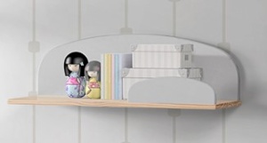 Poliță de Perete Kiddy 65 cm, pentru Camera Copii, Gri Rece – Vipack - Img 1