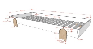 Set 4 paturi stivuibile pentru copii MODULO, gri, din MDF și pin masiv, cu somiere cu lamele incluse – Vipack - Img 10