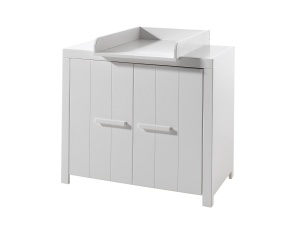 Set Complet Cameră Copii ERIK: Pătuț Transformabil 60x120 - 90x200 cm, Comodă, Masă de Înfășat și Dulap 2 Uși, Alb – Vipack - Img 13