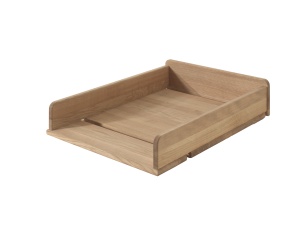 Set Complet Mobilier Cameră Bebelus Forrest Oak, din Lemn Masiv de Stejar, Natur: Pătuț Convertibil (70x140 cm), Comodă cu 3 Sertare, Suport de Înfășat și Dulap cu 3 Uși – Vipack - Img 13